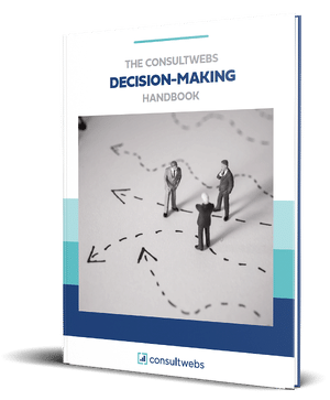 Cover of Consultwebs Guide to Effective Decision-Making, featuring a compass graphic and bold typography.