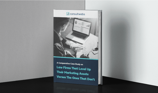 Case study on marketing strategies in law firms against a dark background.